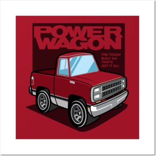 Impact Red - Power Wagon (1980 - White-Based) Posters and Art